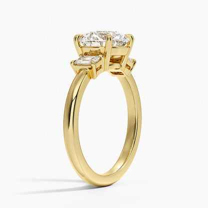 Petite Rhiannon Three Stone Diamond Ring (1/4 ct. tw.) - Round Cut Center Stone