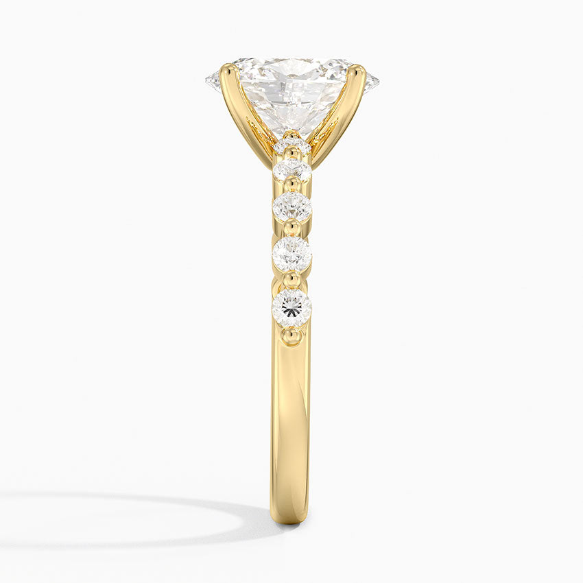 Marseille Half Coverage Diamond Ring (1/4 ct. tw.) - Oval Cut Center Stone