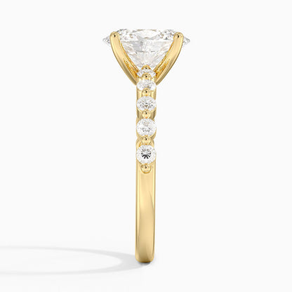 Marseille Half Coverage Diamond Ring (1/4 ct. tw.) - Oval Cut Center Stone