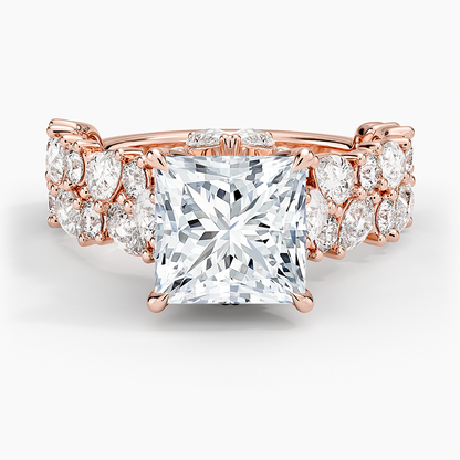 Olivetta Double Row Diamond Ring (2 1/2 ct. tw.) - Princess Cut Center Stone