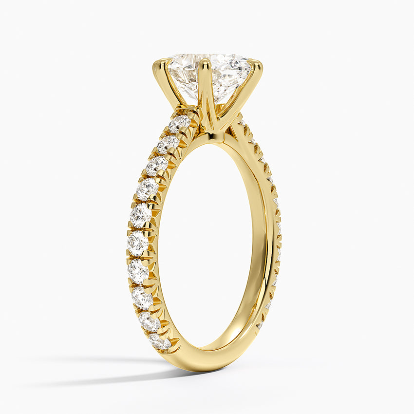 Sienna Three-Quarter Coverage Diamond Ring - Oval Center Stone