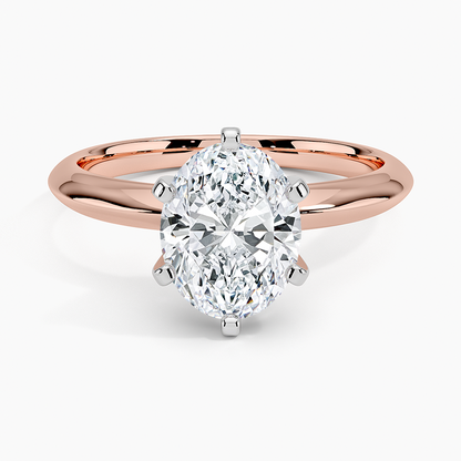 Classic Six-Prong Solitaire Ring - Oval Center Stone