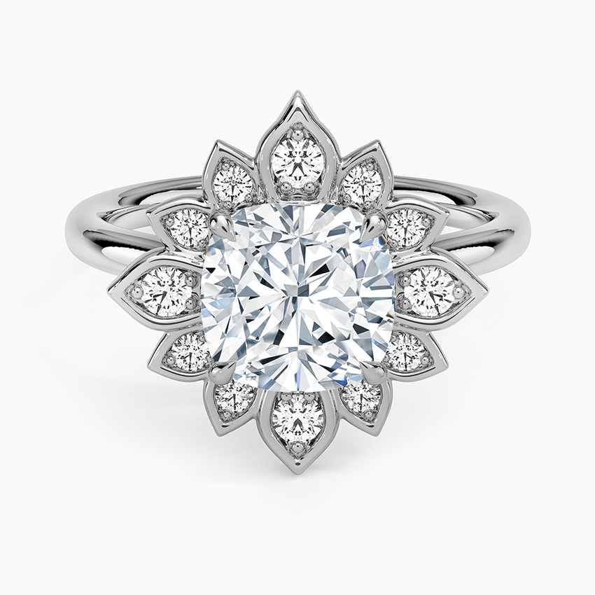 Fiore Halo Diamond Ring (1/4 ct. tw.) - Cushion Cut Center Stone