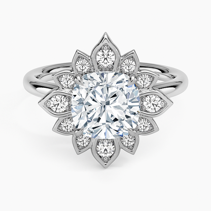 Fiore Halo Diamond Ring (1/4 ct. tw.) - Cushion Cut Center Stone