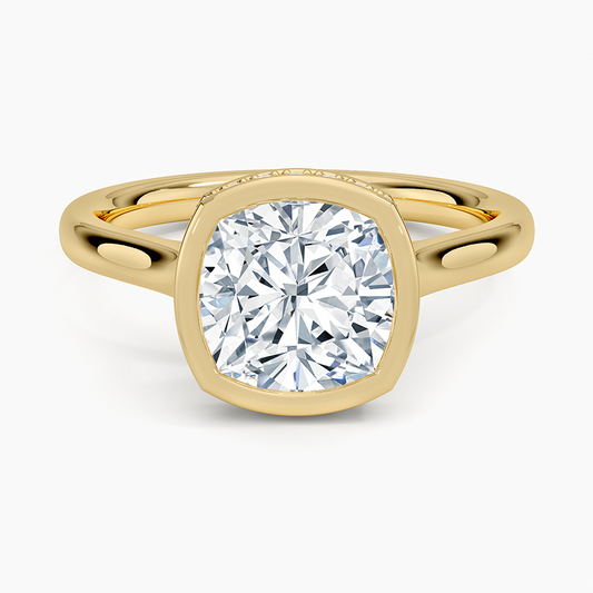 Luna Hidden Halo Diamond Ring - Cushion Cut Center Stone