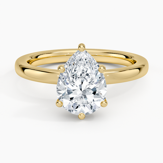 Sydney Perfect Fit Hidden Halo 2mm Diamond Ring - Pear Center Stone
