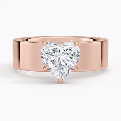 Peyton 6mm Solitaire Ring - Heart Center Stone