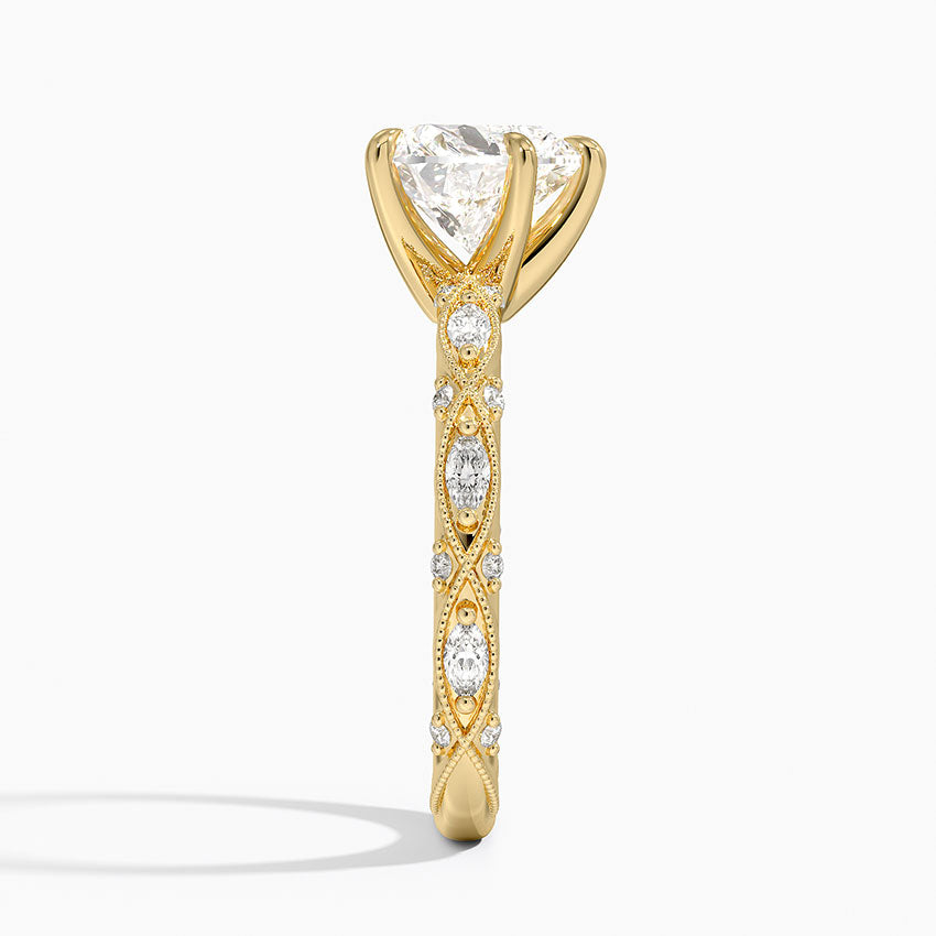 Celestia Milgrain Diamond Ring (1/4 ct. tw.) - Heart Center Stone