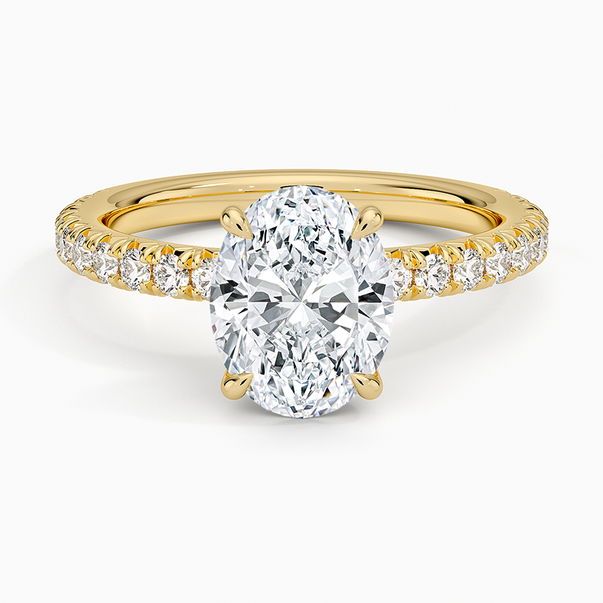 Amelie Three-Quarter Coverage Diamond Ring - Oval Center Stone