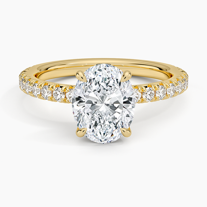 Amelie Three-Quarter Coverage Diamond Ring - Oval Center Stone