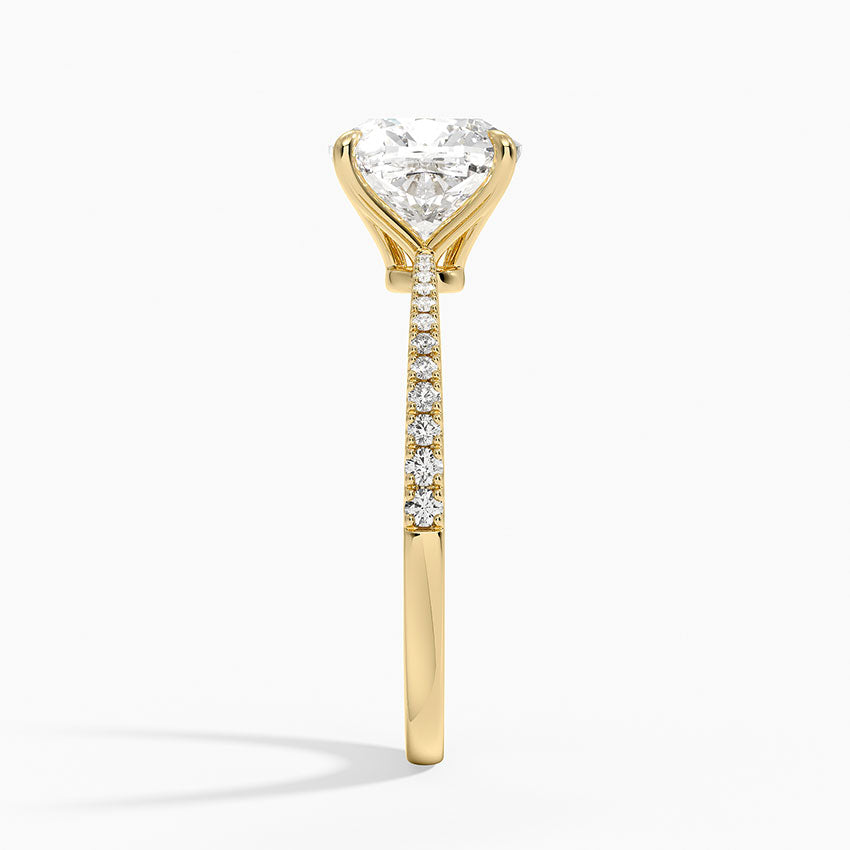 Elena Diamond Ring - Cushion Cut Center Stone