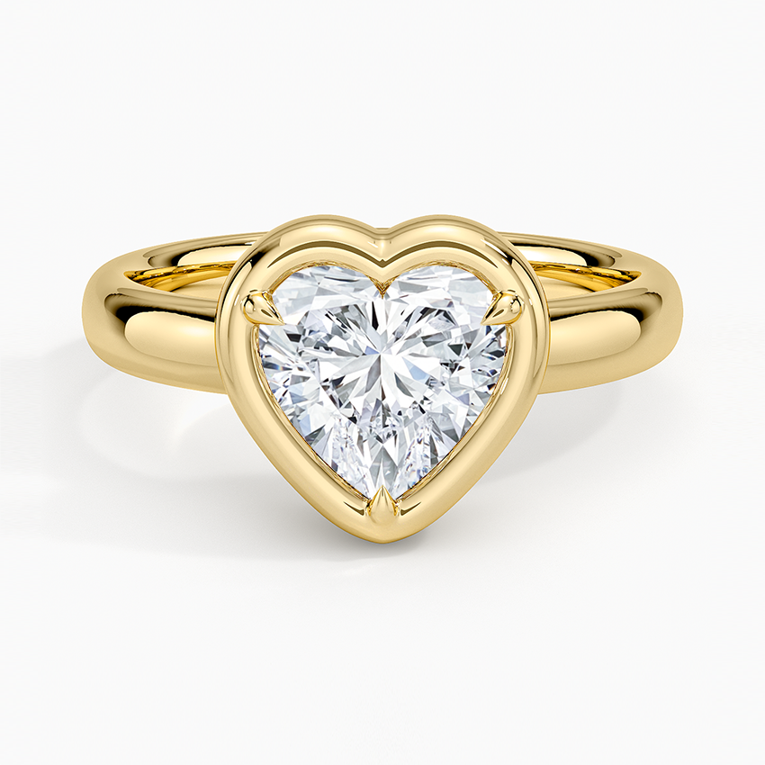 Andrea Bezel Prong Ring - Heart Center Stone