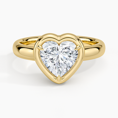 Andrea Bezel Prong Ring - Heart Center Stone