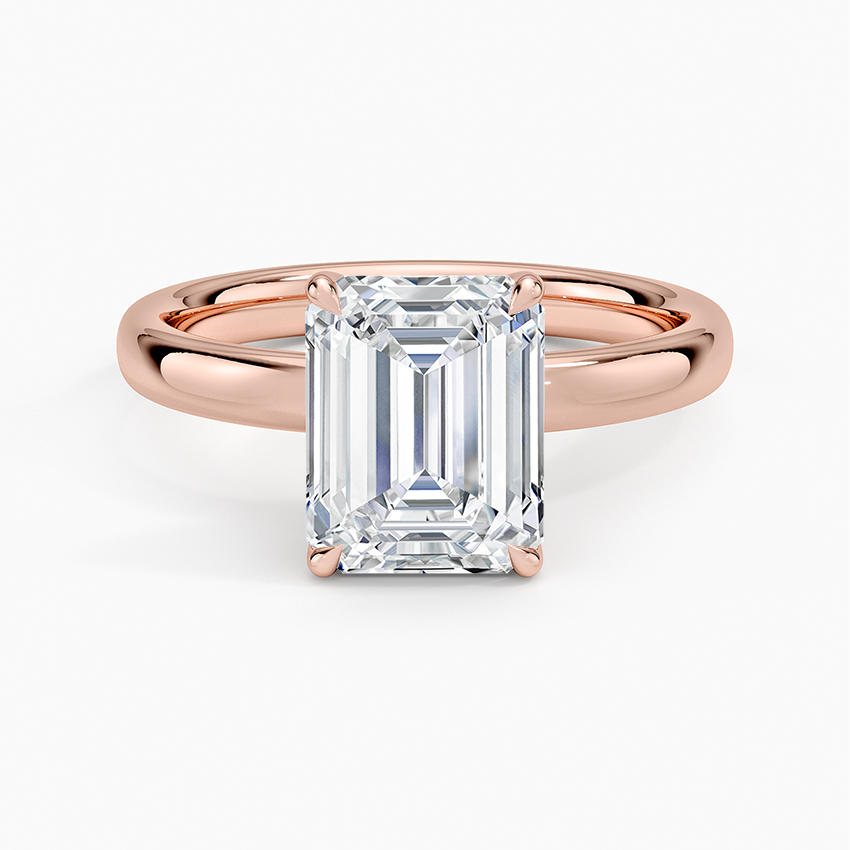 Elodie 2.5mm Solitaire Ring - Emerald Cut Center Stone