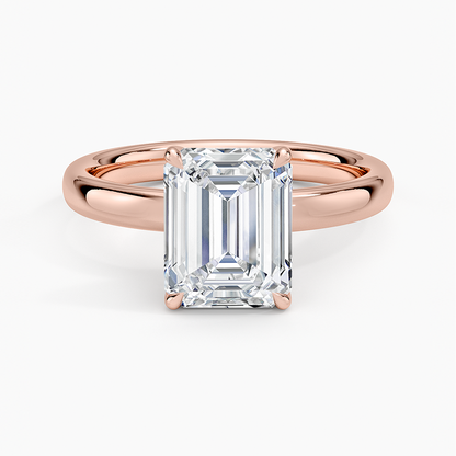 Elodie 2.5mm Solitaire Ring - Emerald Cut Center Stone