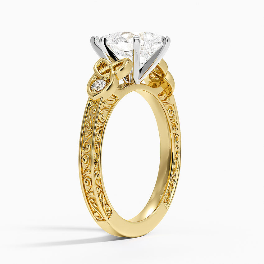 Aberdeen Celtic Diamond Ring - Pear Cut Center Stone