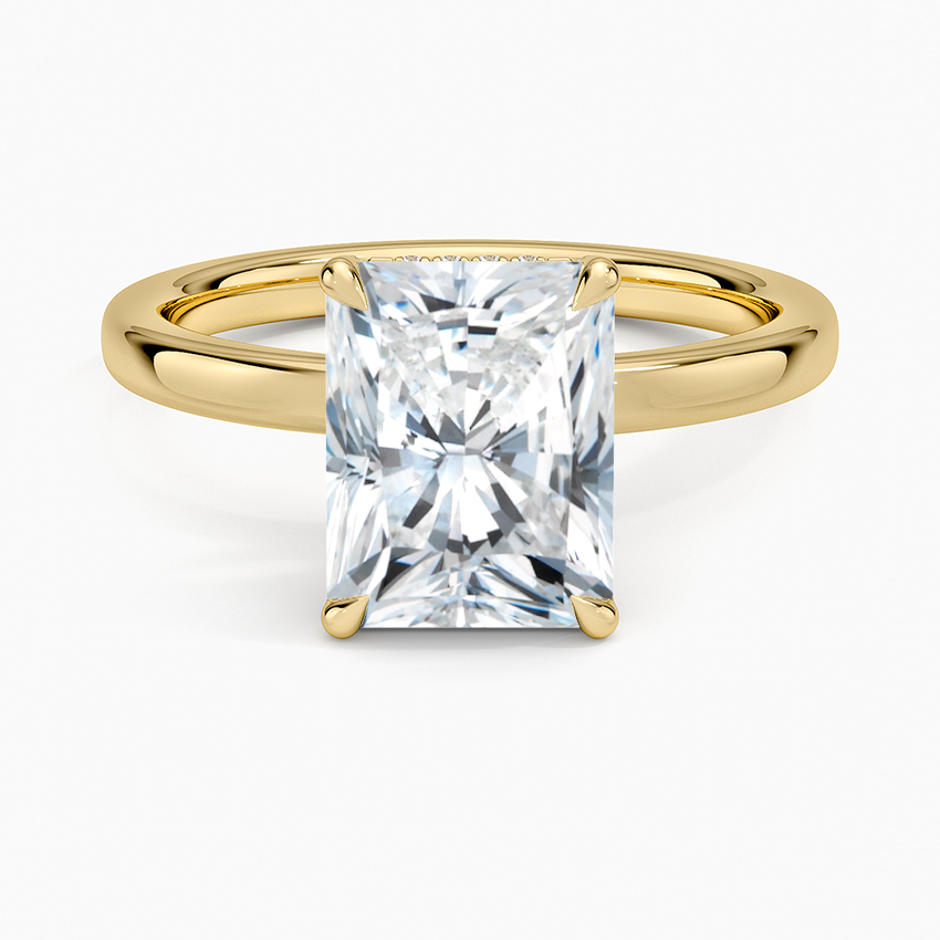 Lumiere 2mm Diamond Ring (1/8 ct. tw.) - Radiant Cut Center Stone