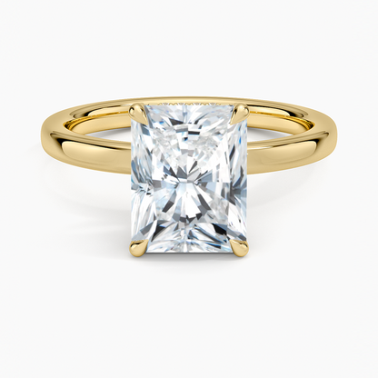 Lumiere 2mm Diamond Ring (1/8 ct. tw.) - Radiant Cut Center Stone