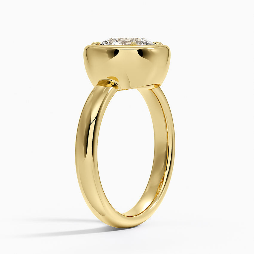 Andrea Bezel Prong Ring - Round Center Stone
