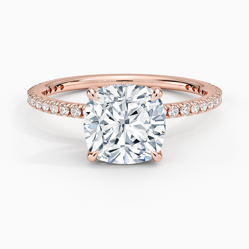 Perfect Fit Three-Quarter Diamond Ring (1/4 ct. tw.) - Cushion Cut Center Stone