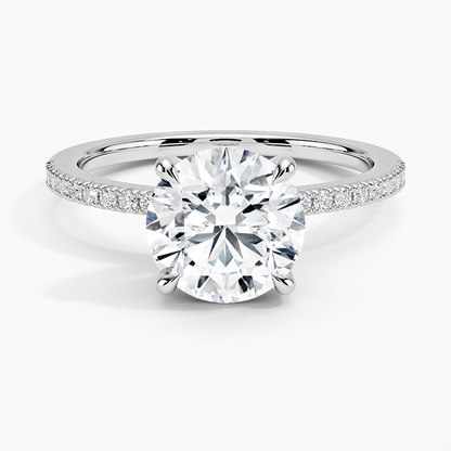 Perfect Fit Half Coverage Hidden Halo Diamond Ring (1/5 ct. tw.) - Round Center Stone