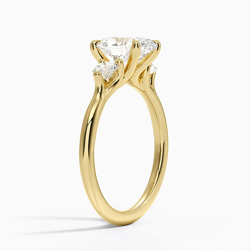Freesia Three Stone Diamond Ring (1/3 ct. tw.) - Oval Cut Center Stone