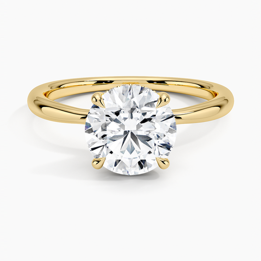 Freesia Hidden Halo Diamond Ring - Round Center Stone