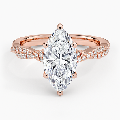 Petite Luxe Twisted Vine Diamond Ring (1/4 ct. tw.) - Marquise Center Stone