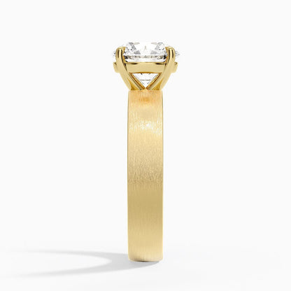 Peyton 4mm Satin Finish Solitaire Ring - Round Cut Center Stone