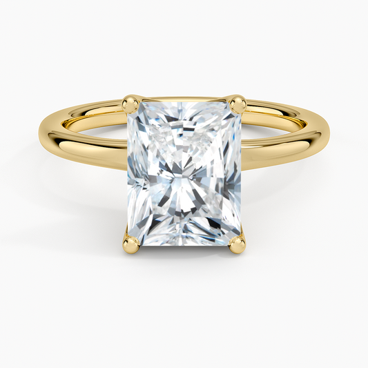 Fleur Solitaire Ring - Radiant Cut Center Stone
