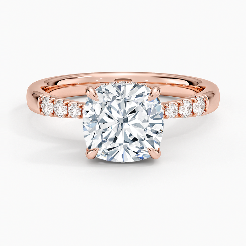 Bella Hidden Halo Diamond Ring (1/5 ct. tw.) - Cushion Cut Center Stone