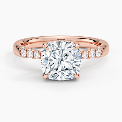 Bella Hidden Halo Diamond Ring (1/5 ct. tw.) - Cushion Cut Center Stone