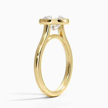 Luna 2mm Bezel Ring - Round Cut Center Stone