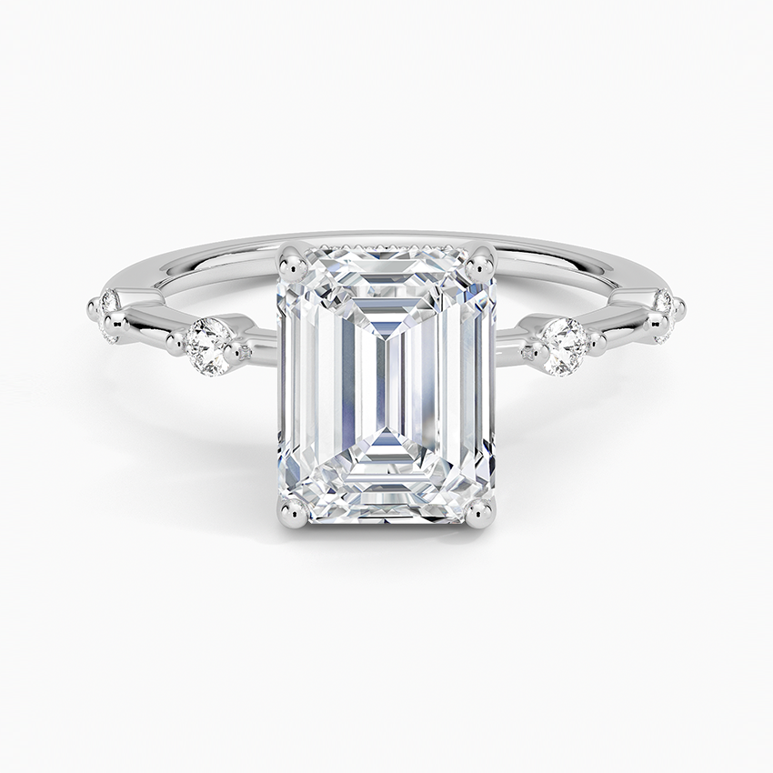 Aimee Hidden Halo Diamond Ring - Emerald Cut Center Stone