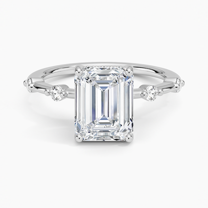 Aimee Hidden Halo Diamond Ring - Emerald Cut Center Stone