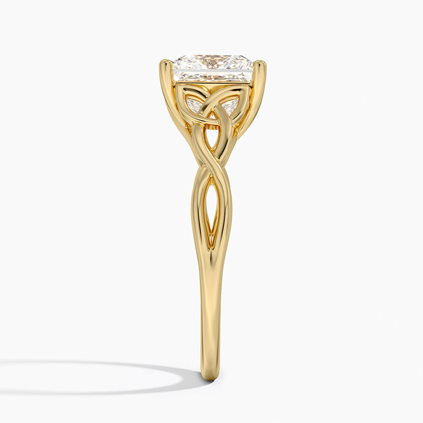 Celtic Love Knot Ring - Princess Cut Center Stone