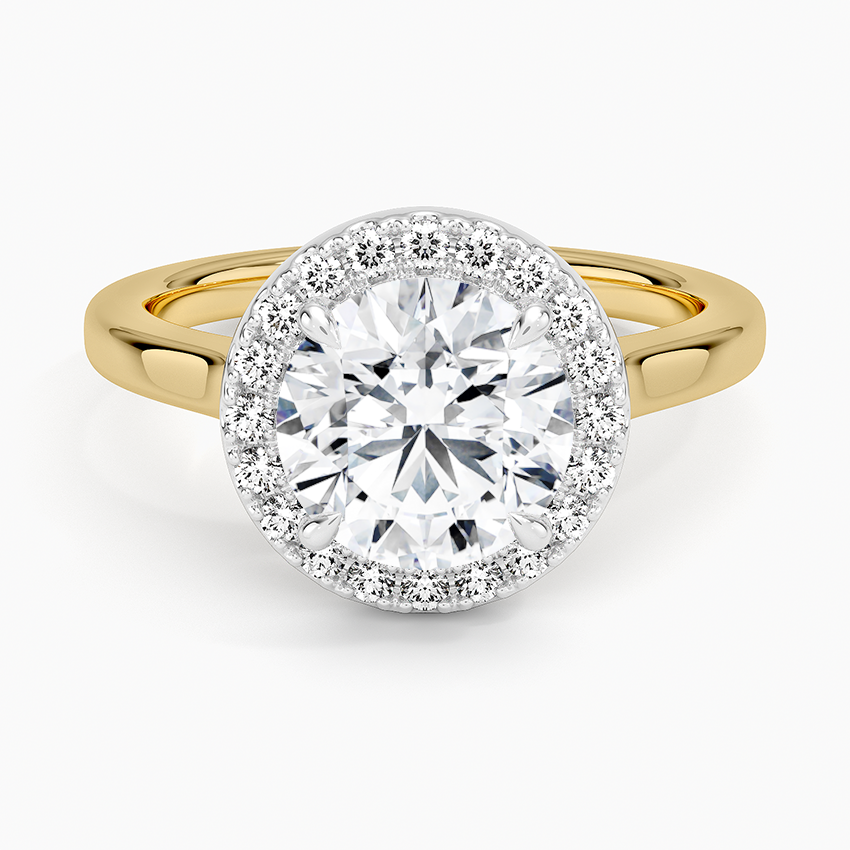 Platinum Mixed Metal Julia Halo Diamond Ring (1/5 ct. tw.) - Round Center Stone