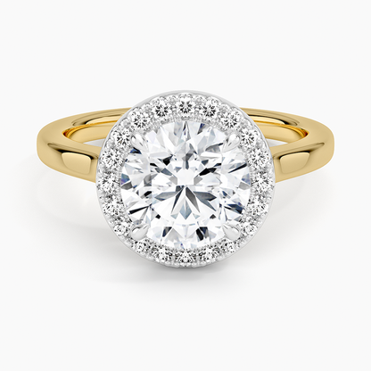 Platinum Mixed Metal Julia Halo Diamond Ring (1/5 ct. tw.) - Round Center Stone