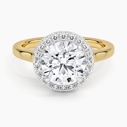 Platinum Mixed Metal Julia Halo Diamond Ring (1/5 ct. tw.) - Round Center Stone
