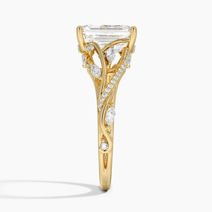 Begonia Vine Diamond Ring (1/2 ct. tw.) - Emerald Cut Center Stone