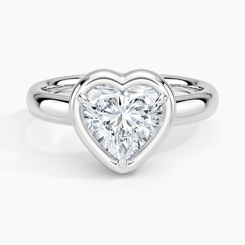 Andrea Bezel Prong Ring - Heart Center Stone