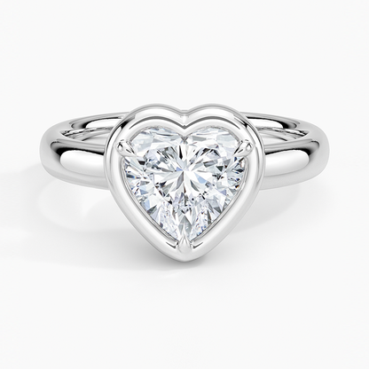 Andrea Bezel Prong Ring - Heart Center Stone