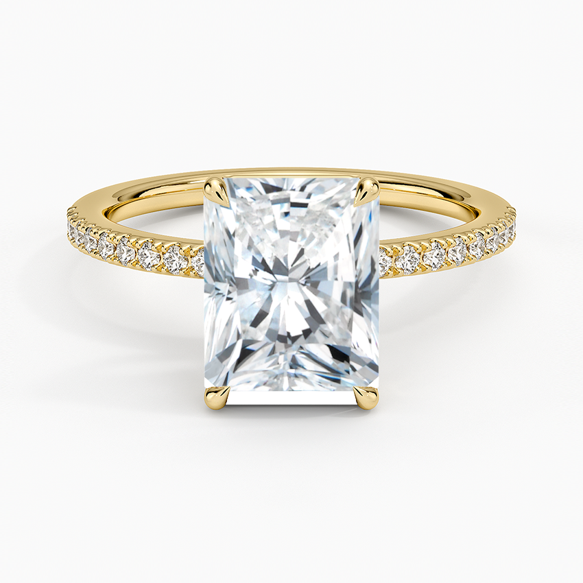 Perfect Fit Half Coverage Diamond Ring - Radiant Cut Center Stone