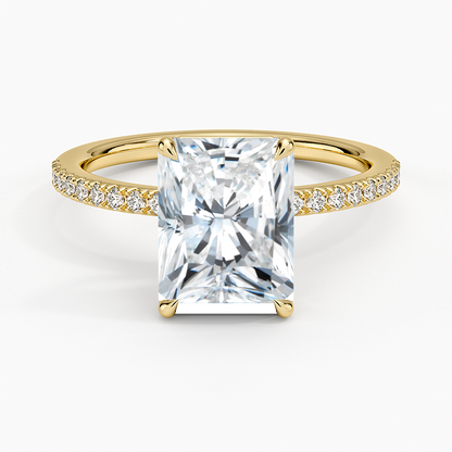 Perfect Fit Half Coverage Diamond Ring - Radiant Cut Center Stone