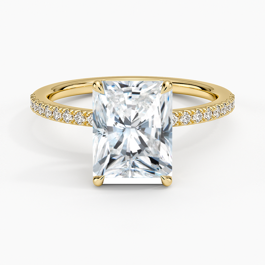 Perfect Fit Half Coverage Diamond Ring - Radiant Cut Center Stone