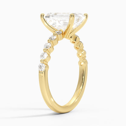Marseille Half Coverage Diamond Ring (1/4 ct. tw.) - Emerald Cut Center Stone