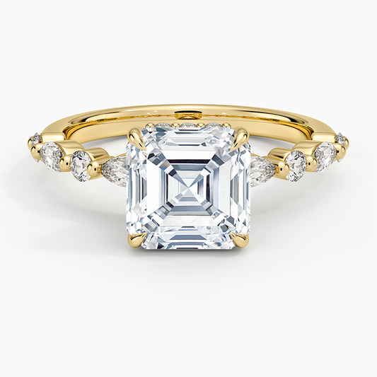 Versailles Hidden Halo Diamond Ring (2/5 ct. tw.) - Asscher Cut Center Stone