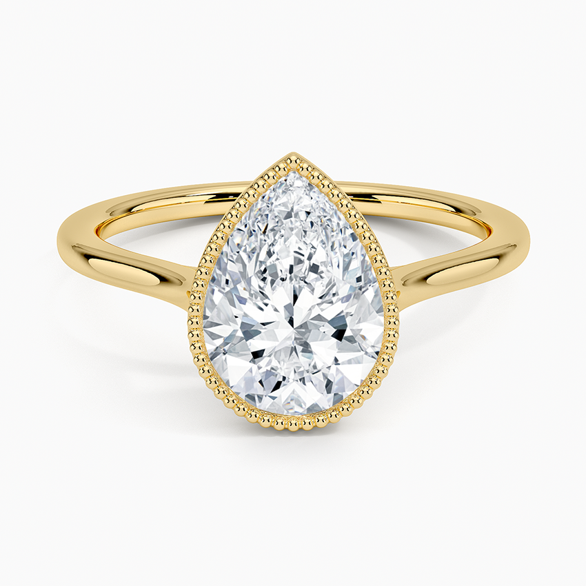 Margot Bezel Ring - Pear Center Stone