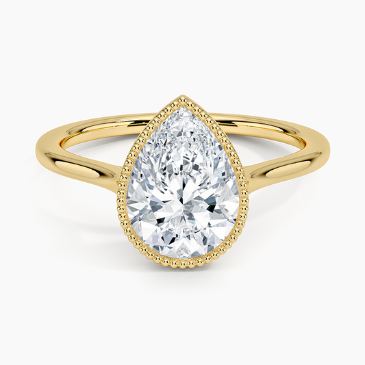 Margot Bezel Ring - Pear Center Stone