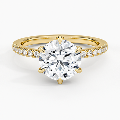Bliss Six-Prong Diamond Ring (1/6 ct. tw.) - Round Center Stone